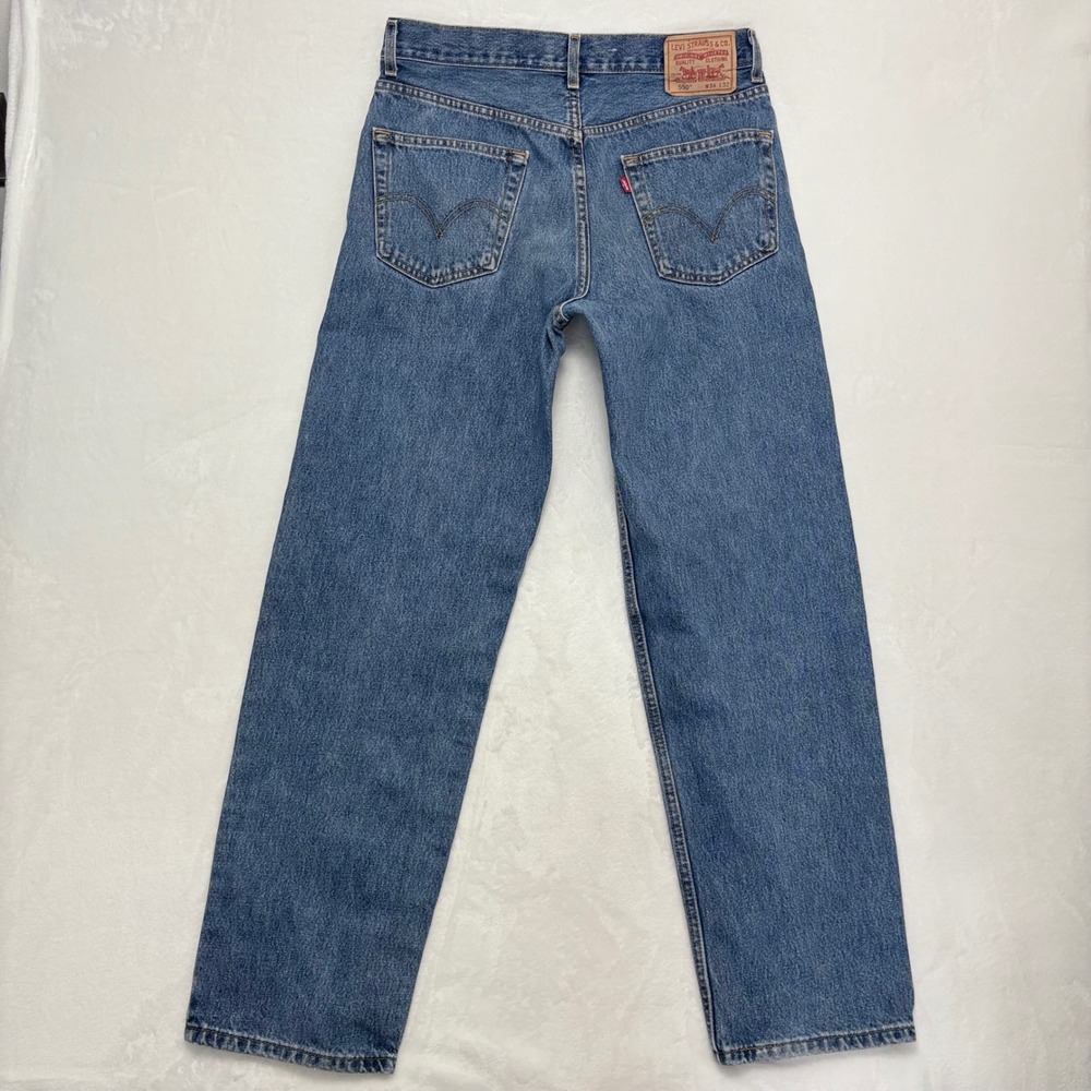 Levis 550 Relaxed Fit Tapered Leg Blue Denim Jeans Mens 34x32 Medium Wash - Picture 3 of 9